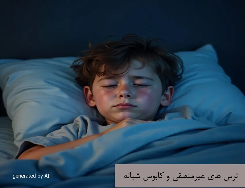 مشاوره کودک 15 A child experiencing night terrors and feeling scared while sleeping.