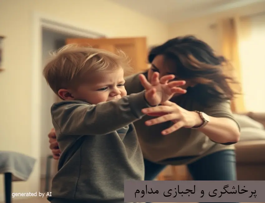 مشاوره کودک 8 A stubborn and aggressive child whose mother is very upset.