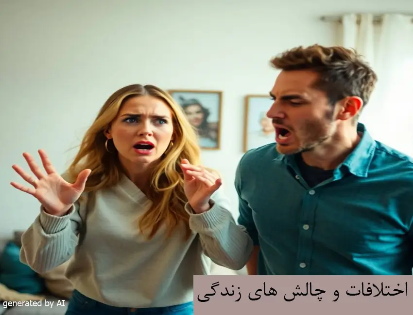 مشاوره خانواده 3 A man and woman are arguing with each other.