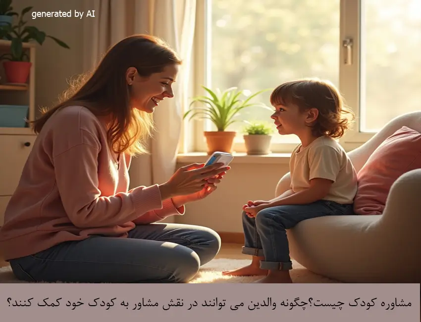 مشاوره کودک 2 A mother acting as a counselor attentively listening to her child.
